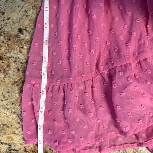 Lulus Longing And Love Pink Swiss Dot Dress Medium - Picture 7 of 9